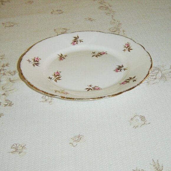Royal Stafford pink Rosebud gold leaves bread and butter plate VGU - Picture 2 of 4